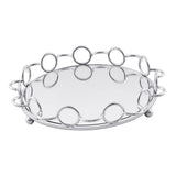Max Mirrored Candle Holder Plate Vanity Jewerly Tray Snack Display Pan Silver