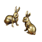 Maxbell Brass Bunny Statue Miniature Tea Table Sculpture Rabbit Figurines Artwork