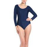 Maxbell Women Gymnastics Leotards Long Sleeve Dance Athletic Bodysuit 2XL Dark Blue