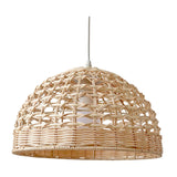 Maxbell Rattan Lampshade Round Droplight Modern for Bedroom Dining Room Kitchen