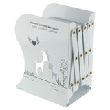 Max Delicate Deer Hollow Out Heavy Duty Metal Bookend Holder Stand Rack White