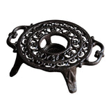 Maxbell Rustic Cast Iron Teapot Warmer Stable Graceful Hollow Out for Balcony Patio Round with Handle