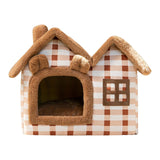 Maxbell Maxbell Pet House Puppy Kennel Warm Nest Anti Slip Bottom Tent Huts Cat Sleeping Bed Brown