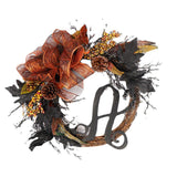 Maxbell 18inch Halloween Wreath Hanging Maple Leaves Wall Party Photo Props Decor