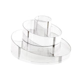 Maxbell 360° Rotating Transparent Makeup Brushes Display Case Organizer Small Rack Round Double Layer
