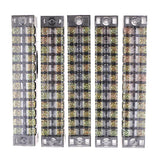 Maxbell 5 Pieces 600V 15A Dual Rows 12 Positions Screw Wire Terminal Strip Barrier Block TB1512L