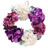 Max Europe Style Hydrangea Fake Flower Wreath Ring Garland Champagne Violet