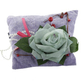 Max Square Bamboo Charcoal Bags with Silk Rose Decor Home Car Ornaments Purple