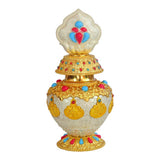 Maxbell Eight Auspicious Bottle Religion Tibetan Buddhist Supplies Home Office silver