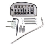Max Set 6 String Roller Saddle Tremolo Bridge System for Electric Guitar Silver