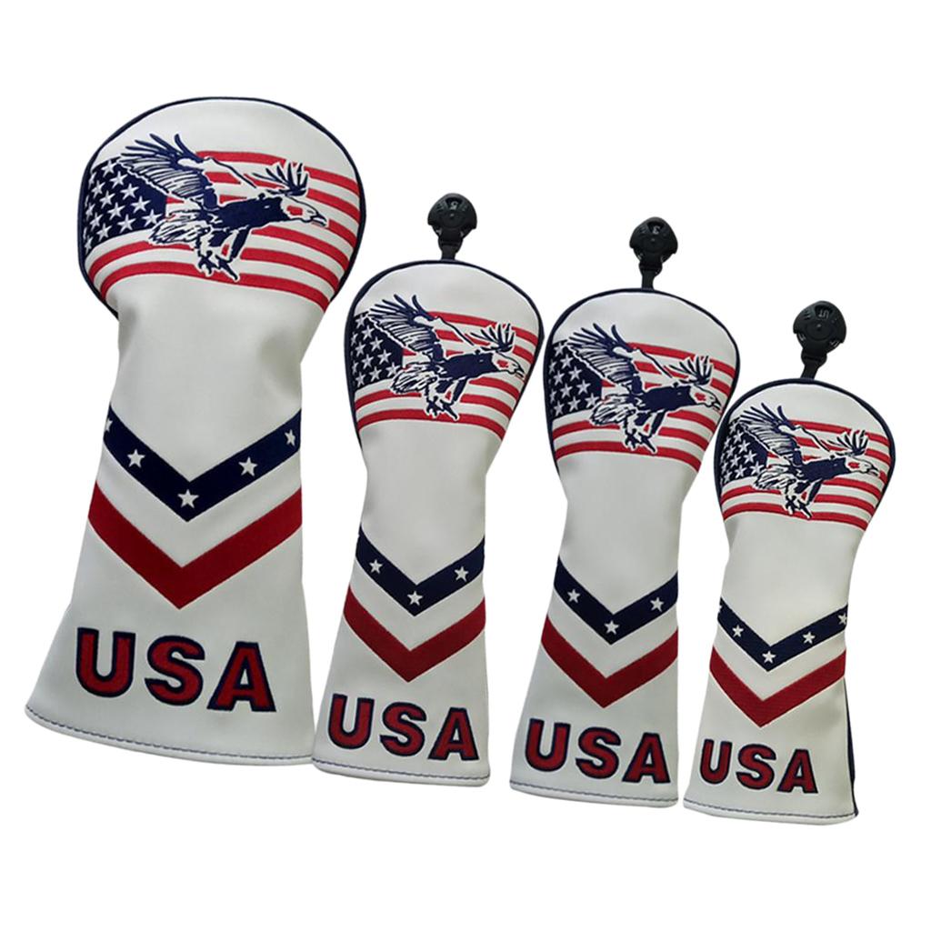Maxbell 4pcs/Set Golf Headcover 460cc Driver Wood Head Cover with No. Tag