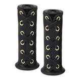 Max 22mm 7/8" Leather Motorcycle Hand Grip Throttle Covers Wraps Black