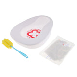 Maxbell Autoclavable Plastic Bedpan Brush Gloves Set Bed Pan for Elderly Women Men