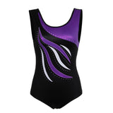 Maxbell Shiny Crystal Girls Ballet Dance Gymnastics Leotards Tank 9-10 Years Purple