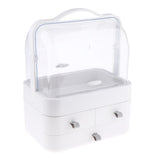 Maxbell 3 Tiers Empty Makeup Case Drawer Organizer Dividers Storage Box Gray String