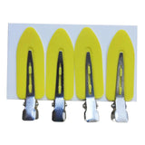 Maxbell 4Pcs No Bend Seamless Curl Pin Hair Clips Clamps for Makeup Hairstyling Yellow Leaf