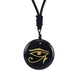 Maxbell Egyptian Eye of Horus Necklace Eye of Horus Pendant for Boys Girls Men Woman Black