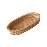 Maxbell Rattan Serving Tray Fruit Basket Food Organizer for Bread Vegetables Drink 24cmx15cmx4.5cm