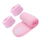Maxbell 3x SPA Headband Face Washing Headband Wristbands Towel Band Washband Pink