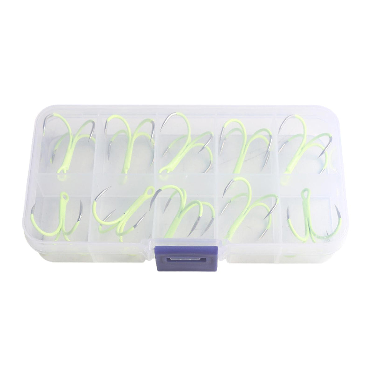 Maxbell 10Pcs Luminous Octopus Fishing Hooks Glow in Dark Saltwater Triple Fish Hook