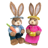 Maxbell Straw Bunny Figurine Easter Decoration for Farmhouse Desktop Holiday Gifts