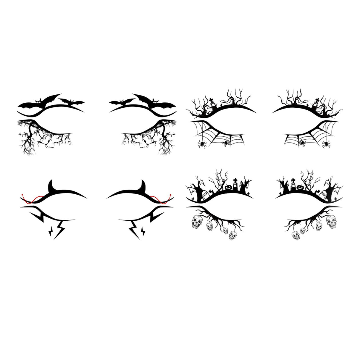 Maxbell Eye Liner Stickers Party of Halloween Lace Stickers Self Stick Reusable A