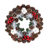 Maxbell Christmas Door Wreath Cones Berries Ornament 13.7inch for Party Window Xmas