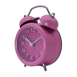 Maxbell Travel Non-ticking Classic Analog Twin Bell Alarm Clock with Backlight Pink
