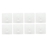 Max Traceless Wall Hook Adhesive Sticky Clothes Hanger 70x70mm Clear -8pcs