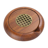 Maxbell Gongfu Tea Serving Tray Table Box Household Walnut Wood Round Craft Ornament
