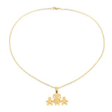 Max Stereoscopic Pendant Necklace Cartoon Family Shape Neck Chain Golden