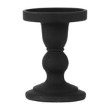 Maxbell Black Pillar Candle Holder Nordic Style Candlestick for Home Party Ornament 7.9cmx11.4cm
