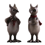 Maxbell 2Pcs/Set Creative Elk Owl Figurine Standing Sculpture Home Desk Decor #3
