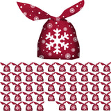 Maxbell 50 Pieces Christmas Bags Goody Gift Bags Bulk Red Snowflake