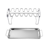 Maxbell Chicken Leg Wing Grill Rack Roaster Rack Grill Stand for Outdoor Party with pan