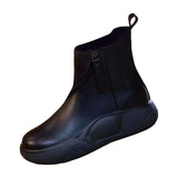 Maxbell Comfortable Short Boots Women Shoes Ankle Boots with Zipper for Women Gifts 9 Black