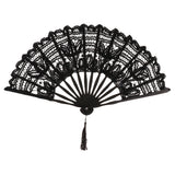 Max Retro Chinese Lace Folding Hand Held Dance Fan Wedding Party Fan Black