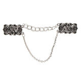Maxbell Antique Silver Flower Cardigan Clips Shawl Shrug Sweater Collar Clasps Chain