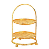 Maxbell Golden 2 Tiered Cake Stand Dessert and Cupcake Stand Widely Use Portable
