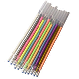 Maxbell 1 pack 0.8mm Colorful Glitter Ink Gel Pen Refills  12 colors Specular pastel