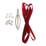 Max DIY Crystal Hair Clip Barrette Making Kits Wine Red