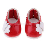 Max 1/12 BJD Doll Flower Leather Shoes for BJD Girl Doll Party Outfits Accs Red