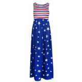 Maxbell Women Casual Stars and Stripes Prints Sleeveless Maxi Tank Dress S Style 2