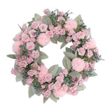 Maxbell Floral Wreath Hanging Ornaments Front Door Wreath for Outdoor Photo Props Pink