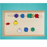 Maxbell Montessori Sensorial Material Toy -Color & Geometry Beads String Early Learn