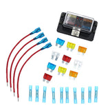 Max DC 12-32V 4 Way Blade Fuse Holder Box Block With Fuses Terminals Kit
