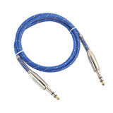 Max Bass Guitar 6.35mm Stereo Male to Male Audio Cable Nylon Braided Cord 1m