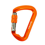 Maxbell Climbing Carabiner Clip Sturdy for Camping Hammock Rappelling Mountaineering Orange Color Screw Lock