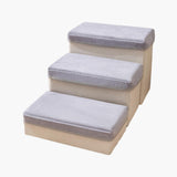 Maxbell Dog Stairs DIY Portable Washable Cover Wide Soft Steps for Cats Indoor Kitty 3 Ladder 60x35x30cm