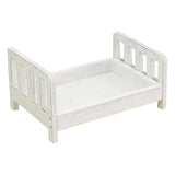 Maxbell Wooden Bed Photography Props Mini for Background Photos Girls Newborns White